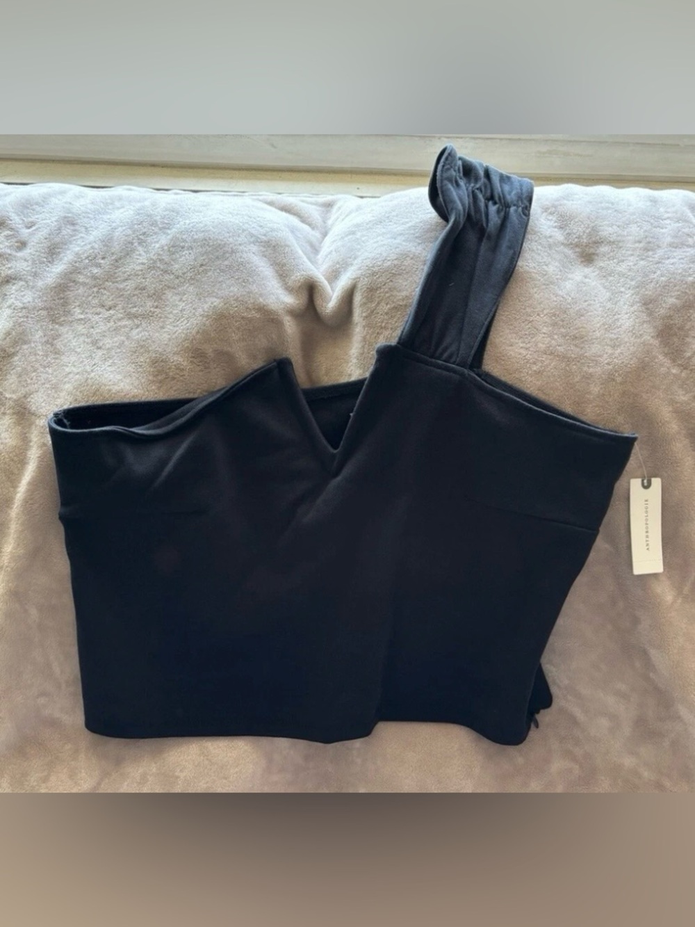 Anthropologie Maeve Elegant Black One-Shoulder Tank Top Women’s XL New